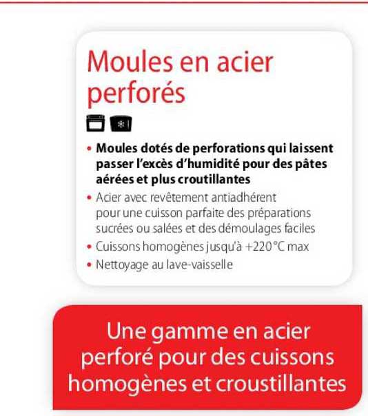 une gamme en acier perforé pour des cuissons homogènes et croustillantes