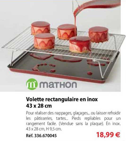 volette rectangulaire en inox 43 x 28 cm