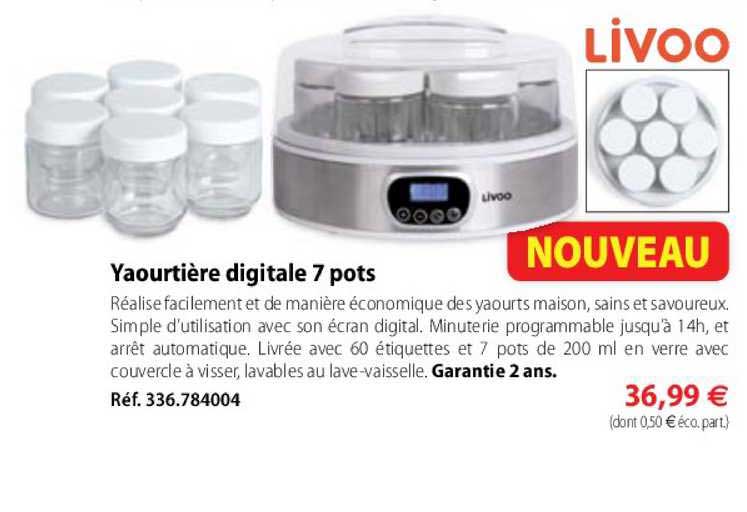 yaourtière digitale 7 pots livoo