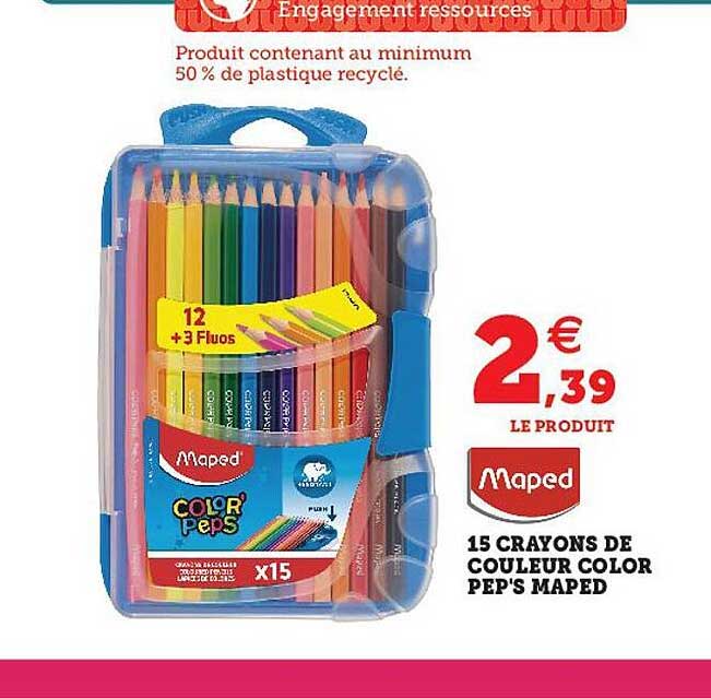 15 crayons de couleur color pep's maped