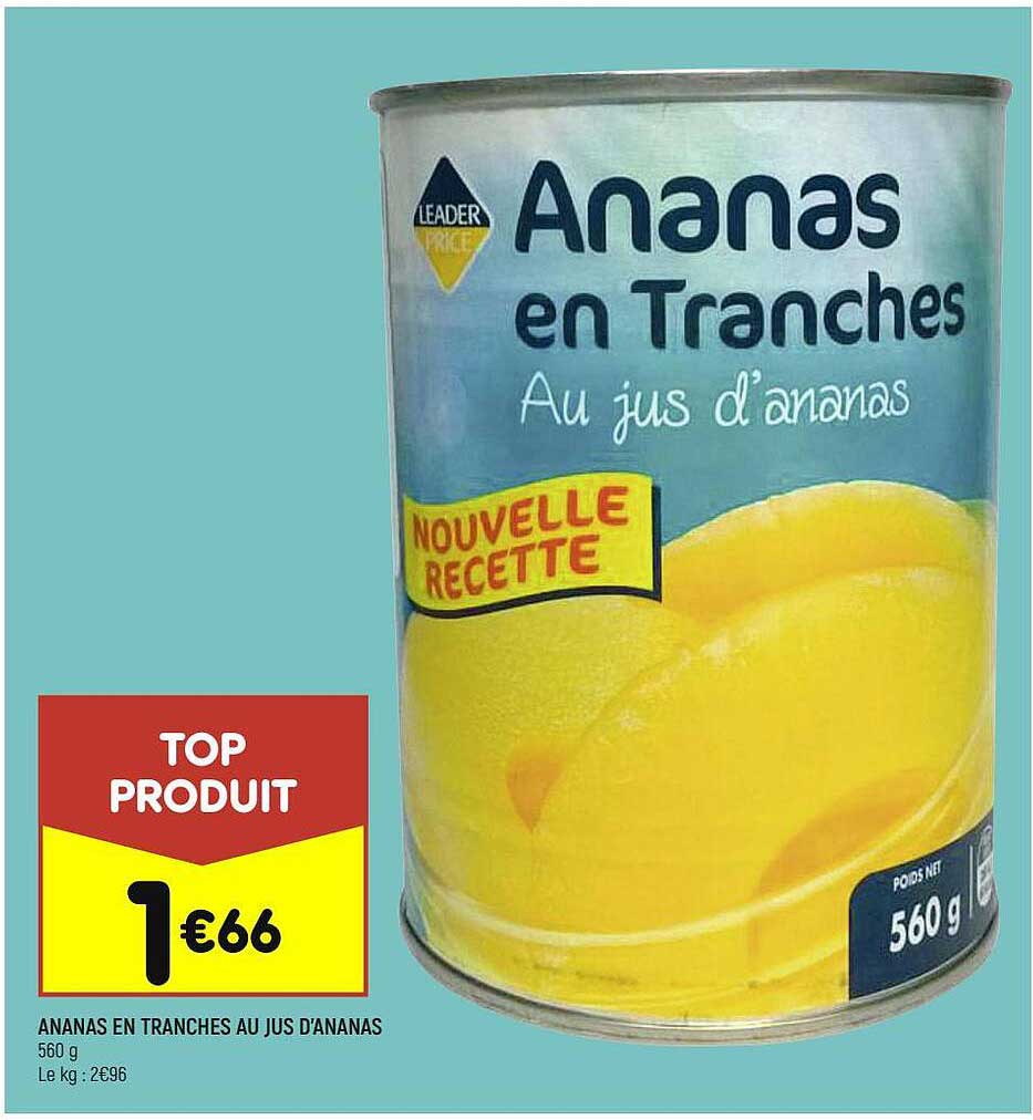 Ananas En Tranches Au Jus D'ananas