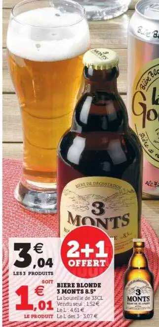 bière blonde 3 monts 8.5°
