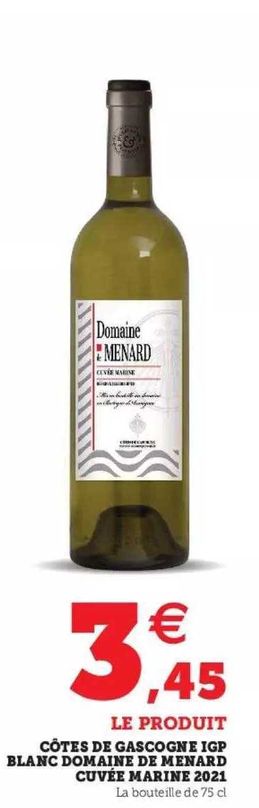 côtes de gascogne igp blanc domaine de menard cuvée marine 2021
