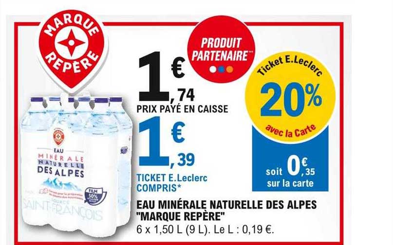 eau minérale naturelle des alpes "marque repère"