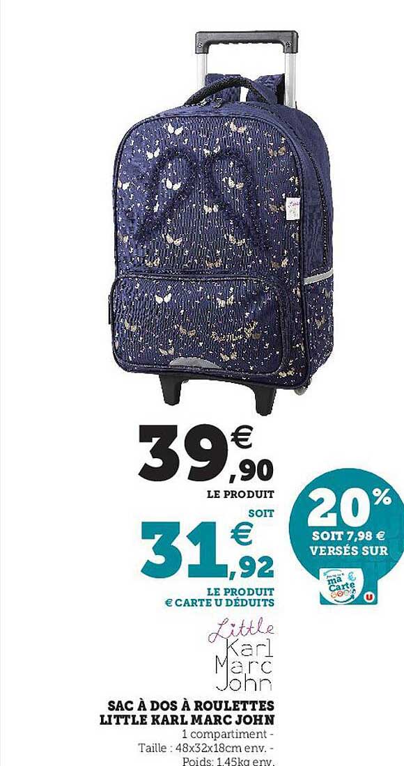 sac à dos à roulettes little karl marc john