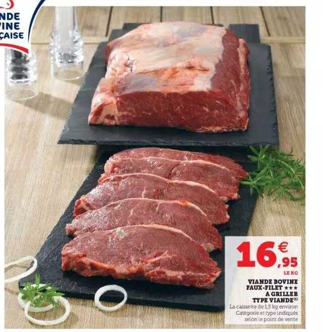 viande bovine faux-filet***à griller type viande