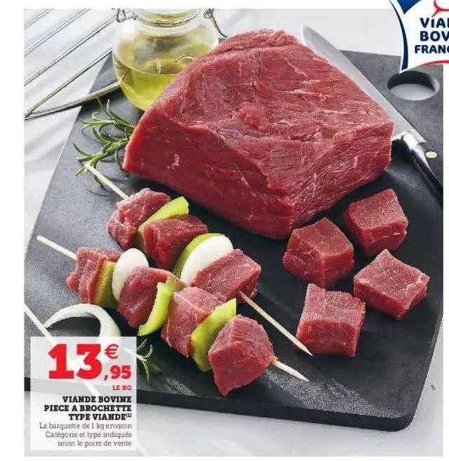 viande bovine pièce à brochette type viande