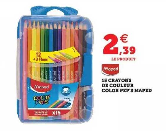 15 crayons de couleur color pep's maped
