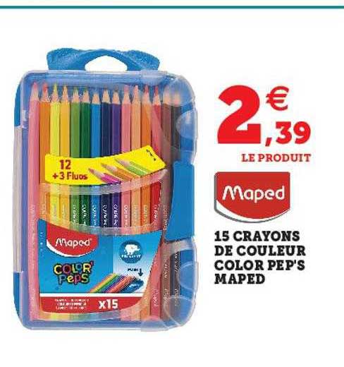 15 crayons de couleur color pep's maped