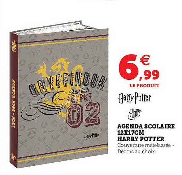 agenda scolaire 12 x 17 cm harry potter