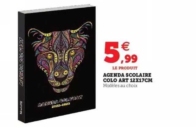 agenda scolaire colo art 12 x 17 cm