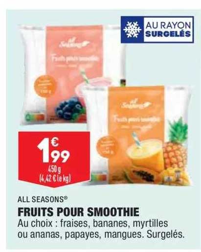 All Seasons Fruits Pour Smoothie