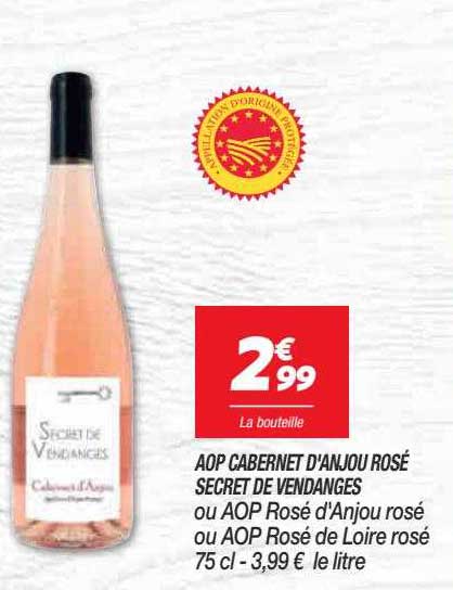 aop cabernet d'anjou rosé secret de vendanges