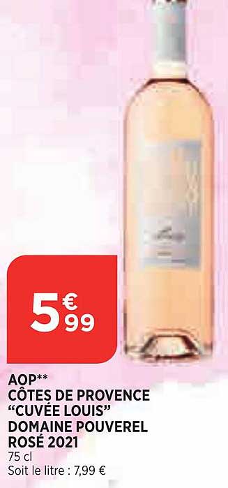 aop côtes de provence "cuvée louis" domaine pouverel rosé 2021
