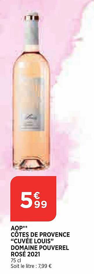 aop côtes de provence "cuvée louis" domaine pouverel rosé 2021