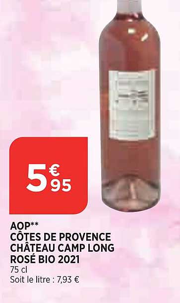 aop côtes de provence château camp long rosé bio 2021