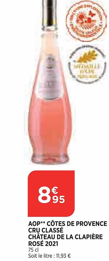 aop côtes de provence cru classé château de la clapière rosé 2021