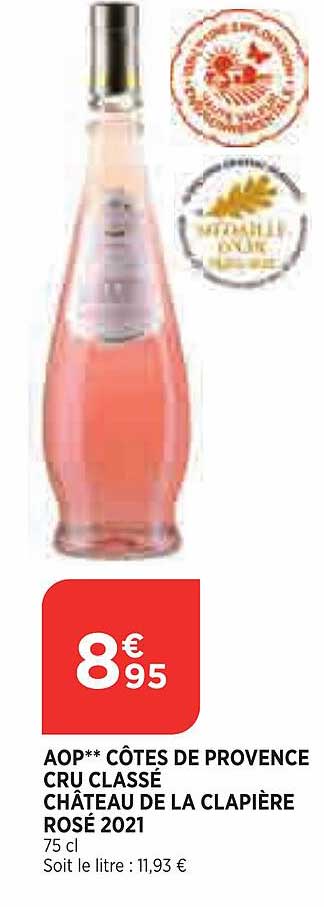 aop côtes-de provence cru classé château de la clapière rosé 2021