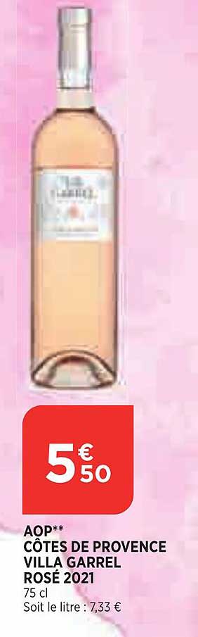 aop côtes de provence villa garrel rosé 2021