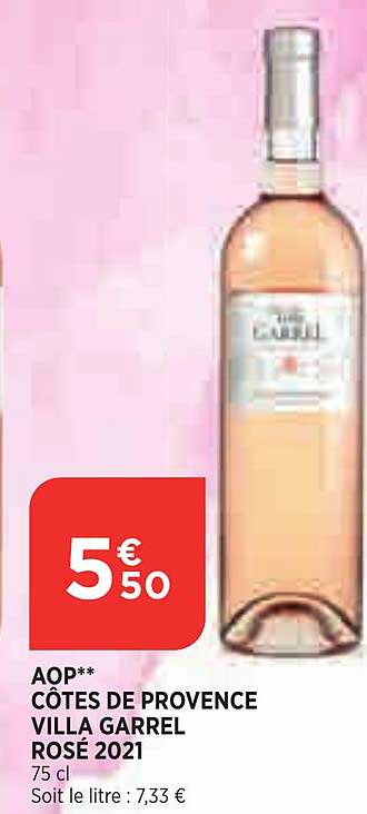 aop côtes de provence villa garrel rosé 2021