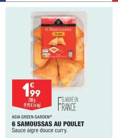 asia green garden 6 samoussas au poulet