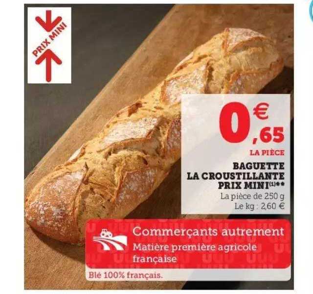 baguette la croustillante prix mini