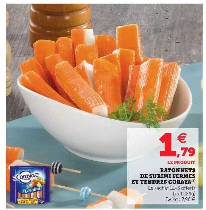 batonnets de surimi fermes et tendres coraya