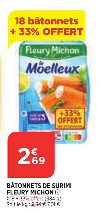 bâtonnets de surimi fleury michon