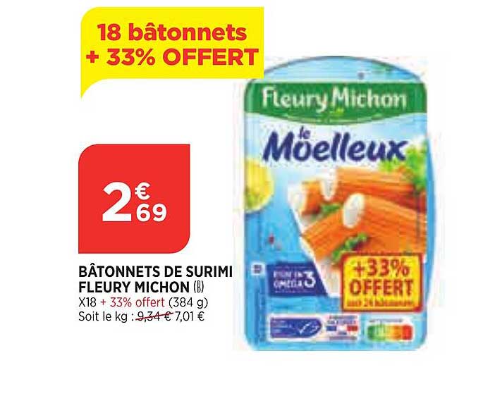 bâtonnets de surimi fleury michon