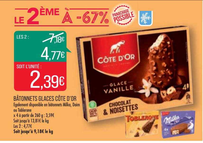 Bâtonnets Glacés Côte D'or