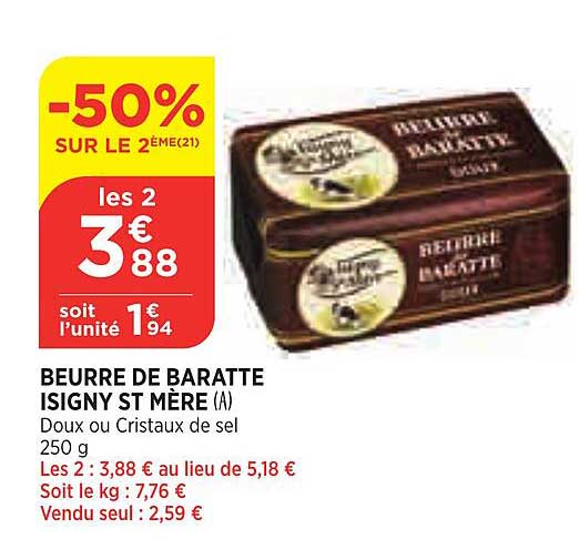 beurre de baratte isigny st mère