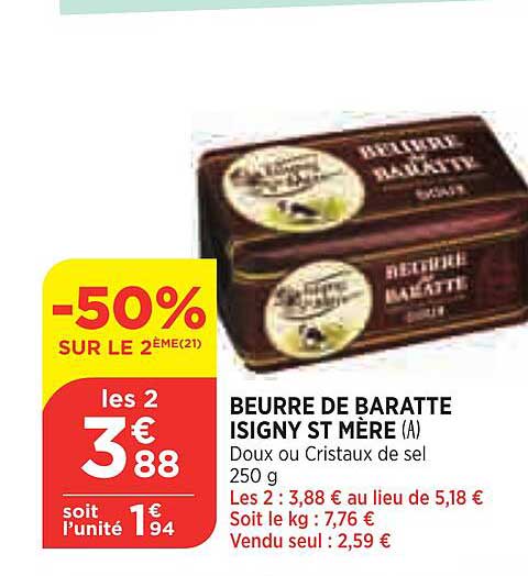 beurre de baratte isigny st mère