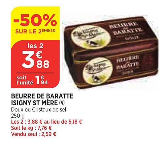 beurre de baratte isigny st mère