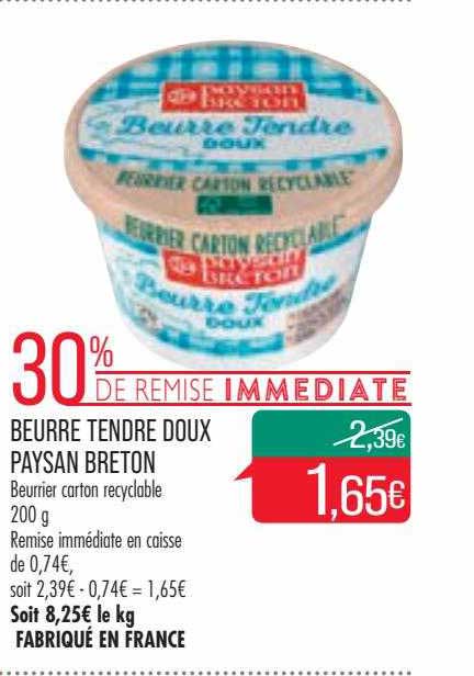 beurre tendre doux paysan breton