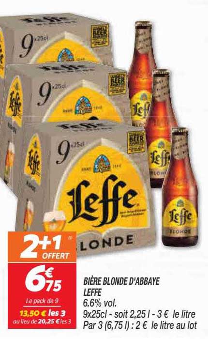 Bière Blonde D'abbaye Leffe