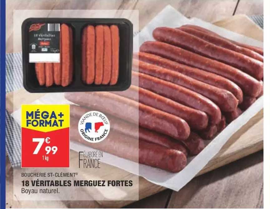 Boucherie St-clément 18 Véritables Merguez Fortes