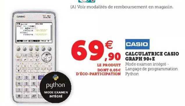 calculatrice casio graph 90+e casio