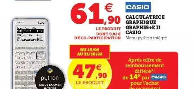 Calculatrice Graphique Graph35+ EII Casio