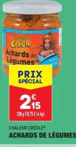 chaleur crèole achards de légumes