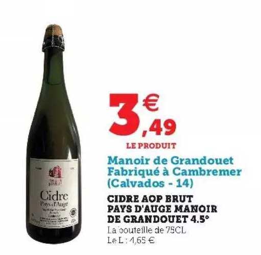 cidre aop brut pays d'auge manoir de grandouet 4.5°