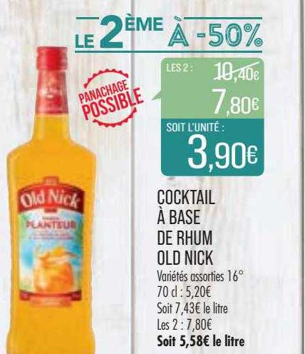 cocktail à base de rhum old nick