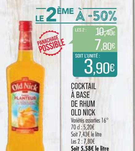 cocktail à base de rhum old nick
