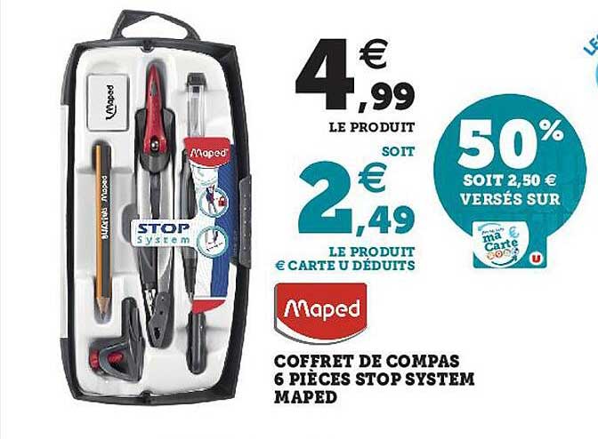 Coffret De Compas 6 Pièces Stop System Maped