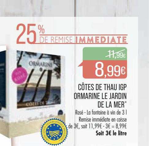 côtes de thau igp ormarine le jardin de la mer