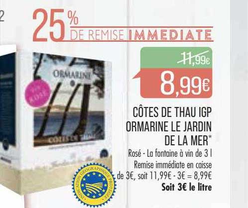 côtes de thau igp ormarine le jardin de la mer