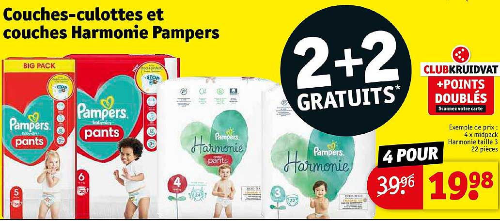 couches-culottes et couches harmonie pampers