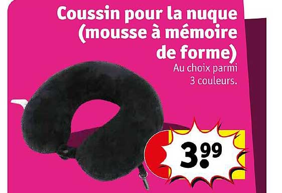 coussin pour la nuque (mousse à mémoire de forme)