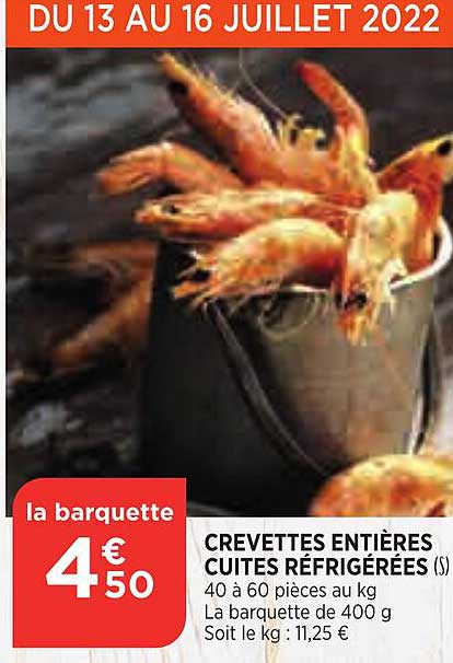 Crevettes Entières Cuites Réfrigérées