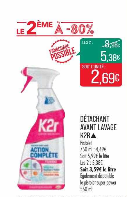 détachant avant lavage k2r