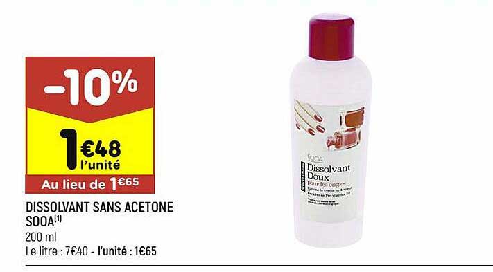dissolvant sans acetone sooa